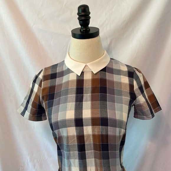 River Island Checker Print Dress with Peter Pan Collar - Picture 2 of 6